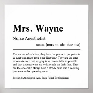 Sjuksköterska Anesthetist Personlig Gift Poster