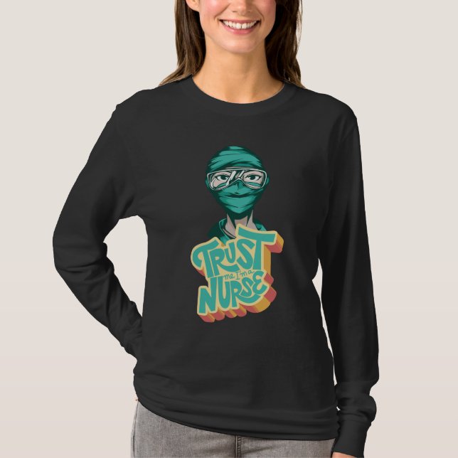 Sjuksköterska Ansiktsmask Citat T Shirt (Framsida)