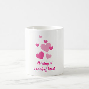 Sjuksköterska är ett arbete med hjärtans rosa kaffemugg