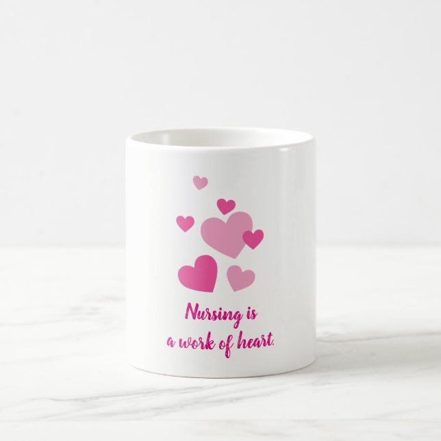 Sjuksköterska är ett arbete med hjärtans rosa kaffemugg (Center)
