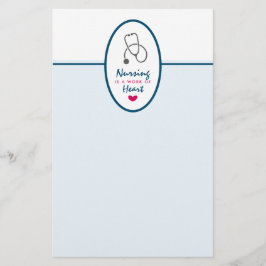 Sjuksköterska är ett hjärtsäcksande verk med steto brevpapper