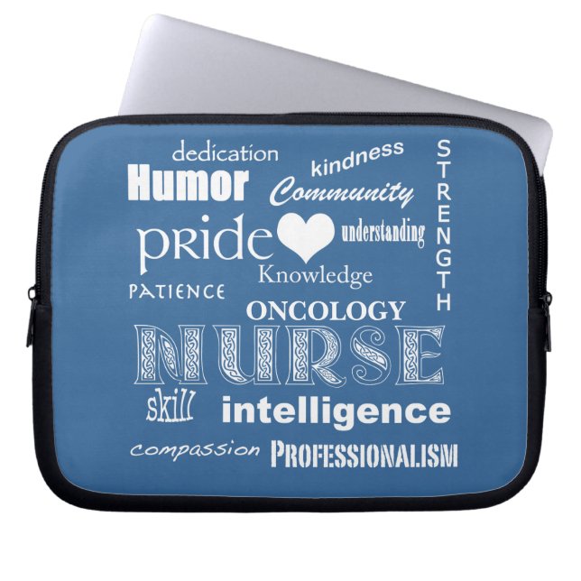 Sjuksköterska Attributes/ONCOLOGY (anpassadet) Laptop Sleeve (Framsidan)