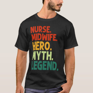 Sjuksköterska Barnmorska Hjälte Myt Legend Vintage T Shirt
