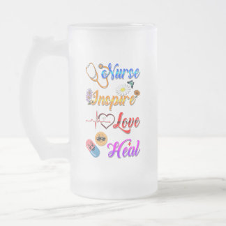 Sjuksköterska Barware Inspirera Kärlek Läka Med Te Frostat Ölglas