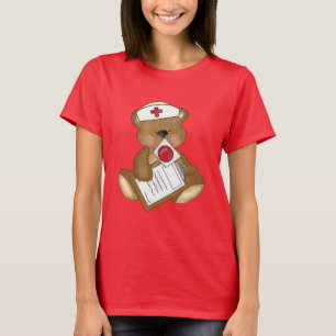 Sjuksköterska Bear Tecknad - kvinnor t-shirt