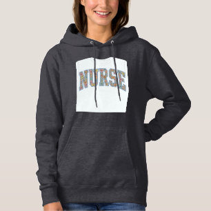 Sjuksköterska Blommig Varsity Bokstavsdesign för s T Shirt