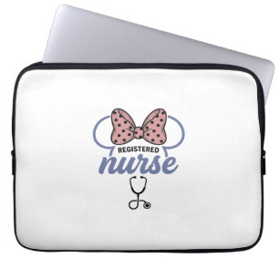 Sjuksköterska Bow Stetoskop Vintage Grafik_1 Laptop Fodral