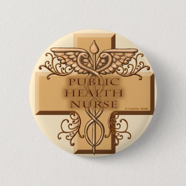 Sjuksköterska Caduceus Knapp (Framsida)