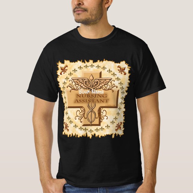 Sjuksköterska Caduceus T Shirt (Framsida)