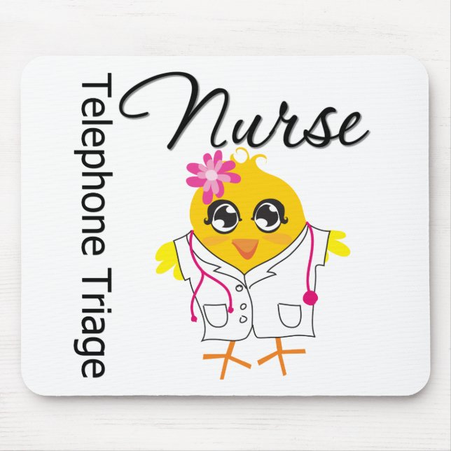 Sjuksköterska Chick v2 Telefon Triage Nurse Musmatta (Framsidan)