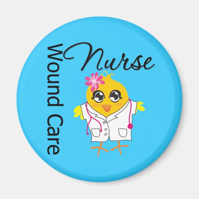 Sjuksköterska, Chick v2 Vundvård Magnet (Framsidan)