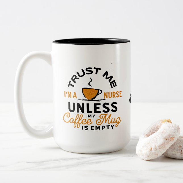 Sjuksköterska Coffee LoveMug Gift Healthcare Funny Två-Tonad Mugg (Med munk)