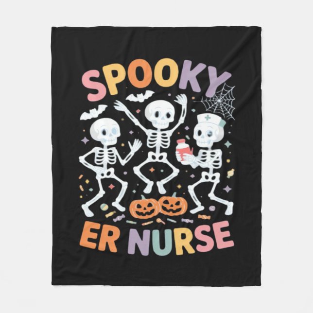 Sjuksköterska Cute Halloween Spooky Essential T-Sh Fleecefilt (Framsidan)