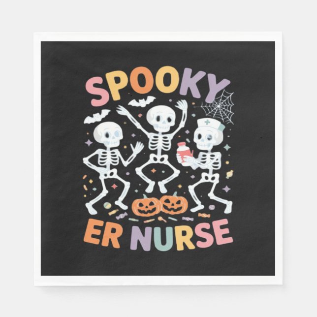 Sjuksköterska Cute Halloween Spooky Essential T-Sh Pappersservett (Framsidan)