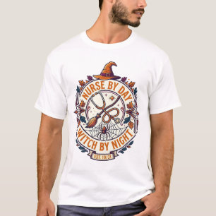 Sjuksköterska Dag Häxa Natt Halloween Stetoskop Kv T Shirt