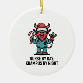 Sjuksköterska dagtid Krampus nattetid Sjukskötersk Julgransprydnad Keramik