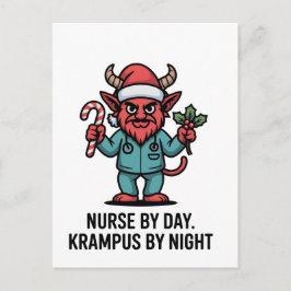 Sjuksköterska dagtid Krampus nattetid Sjukskötersk Meddelande Vykort