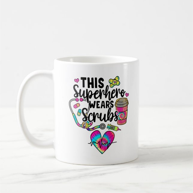 Sjuksköterska, den här superhjälten, spöken kaffemugg (Vänster)