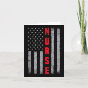 Sjuksköterska Distressed Amerikansk Flagga Design Kort