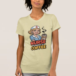 Sjuksköterska driven av kaffe T-shirt