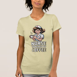 Sjuksköterska driven av kaffe T-shirt