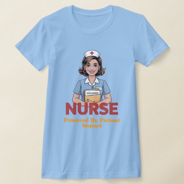 Sjuksköterska driven av kaffe T-shirt (Laydown)