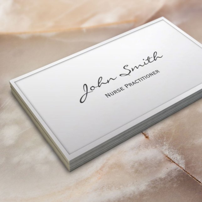 Sjuksköterska Elegant White Ram Visitkort (Skapare uppladdad)