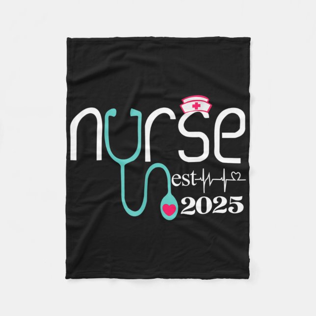 Sjuksköterska Est 2025 Rn Nursing School Studenten Fleecefilt (Framsidan)