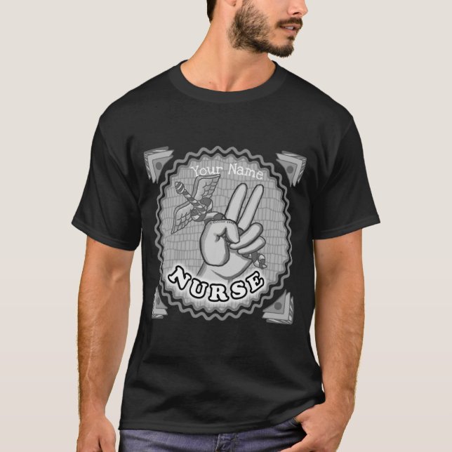 Sjuksköterska för fredsfostran t shirt (Framsida)