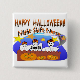 Sjuksköterska för happy halloweennattförskjutning knapp