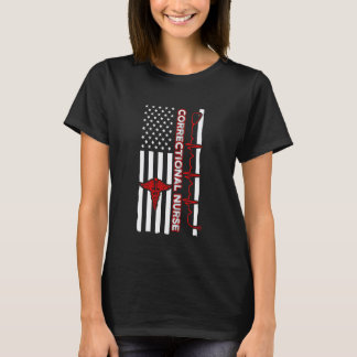 Sjuksköterska För Korrigering Usa Flagga Sjuksköte T Shirt