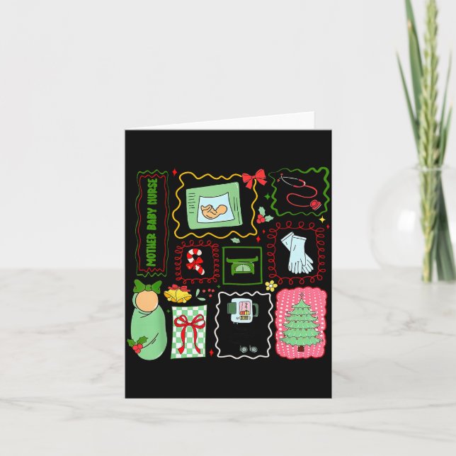 Sjuksköterska för mamma och barn julstämpel postpa kort (Framsida)
