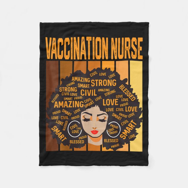Sjuksköterska för vaccination Kraftfull svart hist Fleecefilt (Framsidan)