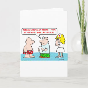 sjuksköterska första dagen på jobbet kort
