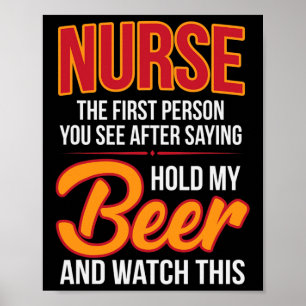 Sjuksköterska första person efter att ha hållit mi poster