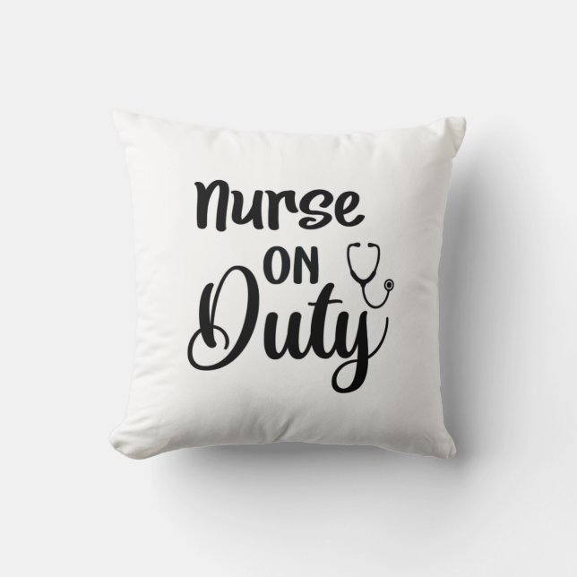 Sjuksköterska Gift Sjuksköterska På Duty Kudde (Framsida)