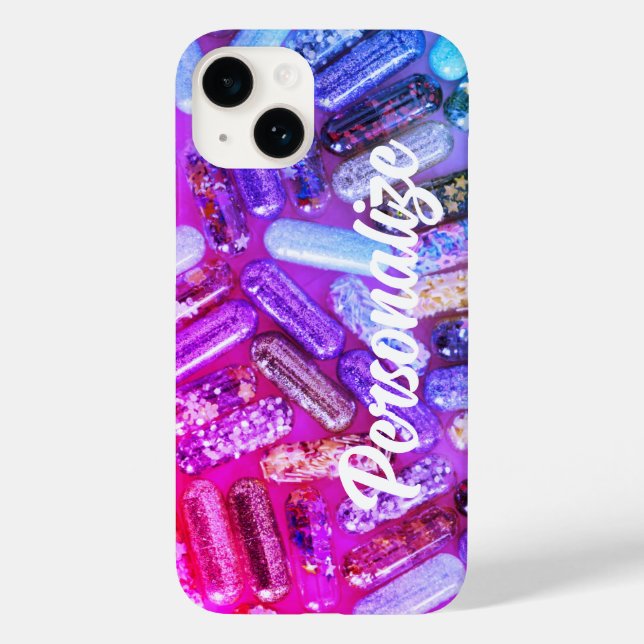 Sjuksköterska glitter medicinering lila rosa söt  (Baksida)