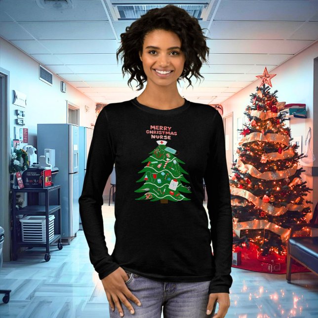 Sjuksköterska God Jul Gran T Shirt (Skapare uppladdad)