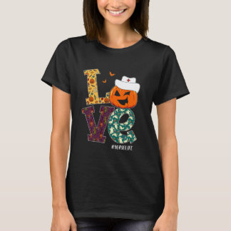 Sjuksköterska Halloween läskig pumpakostym Kärleks T Shirt