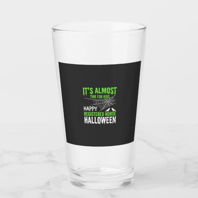 Sjuksköterska Halloween Spindelnät och Korp Glaskopp (Framsida)