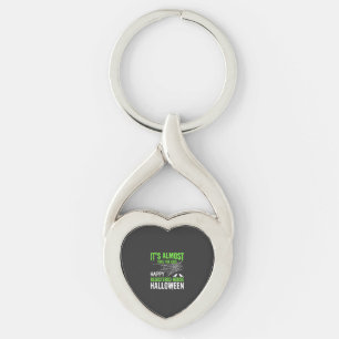 Sjuksköterska Halloween Spindelnät och Korp Twisted Heart Silverfärgad Nyckelring