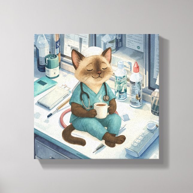 Sjuksköterska har kaffebrott canvastryck (Framsida)