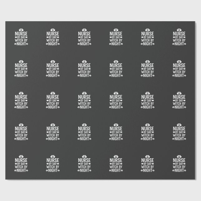 Sjuksköterska Häxa Halloween Vektor Design_1 Presentpapper (Platt)