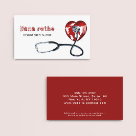 Sjuksköterska Healthcare Doktor Stethoscope Red He Visitkort
