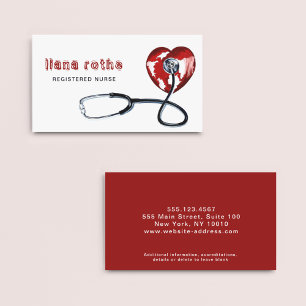 Sjuksköterska Healthcare Doktor Stethoscope Red He Visitkort