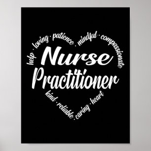 Sjuksköterska Heart Ord Cloud Poster