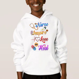 Sjuksköterska Hoodies Inspirera Kärlek Läka Med Te T Shirt