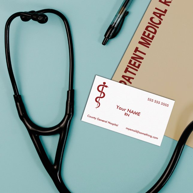 Sjuksköterska i Asclepius White Visitkort (Skapare uppladdad)