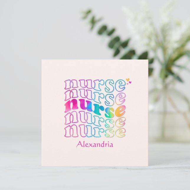 "Sjuksköterska" i Eleganten Rainbow Färg (Stående Fram)