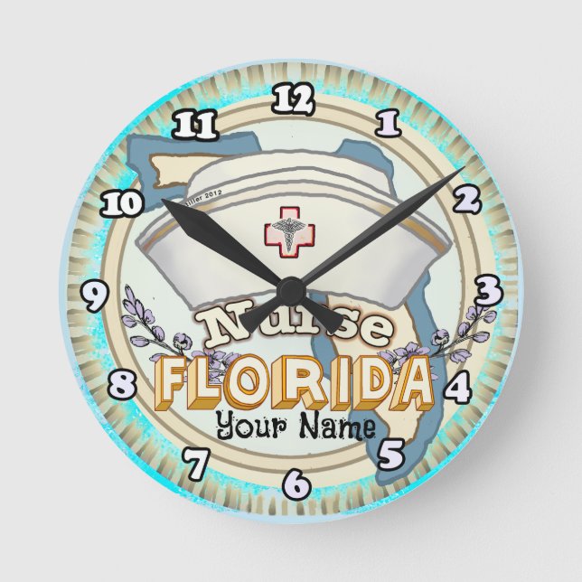 Sjuksköterska i Florida Rund Klocka (Framsida)